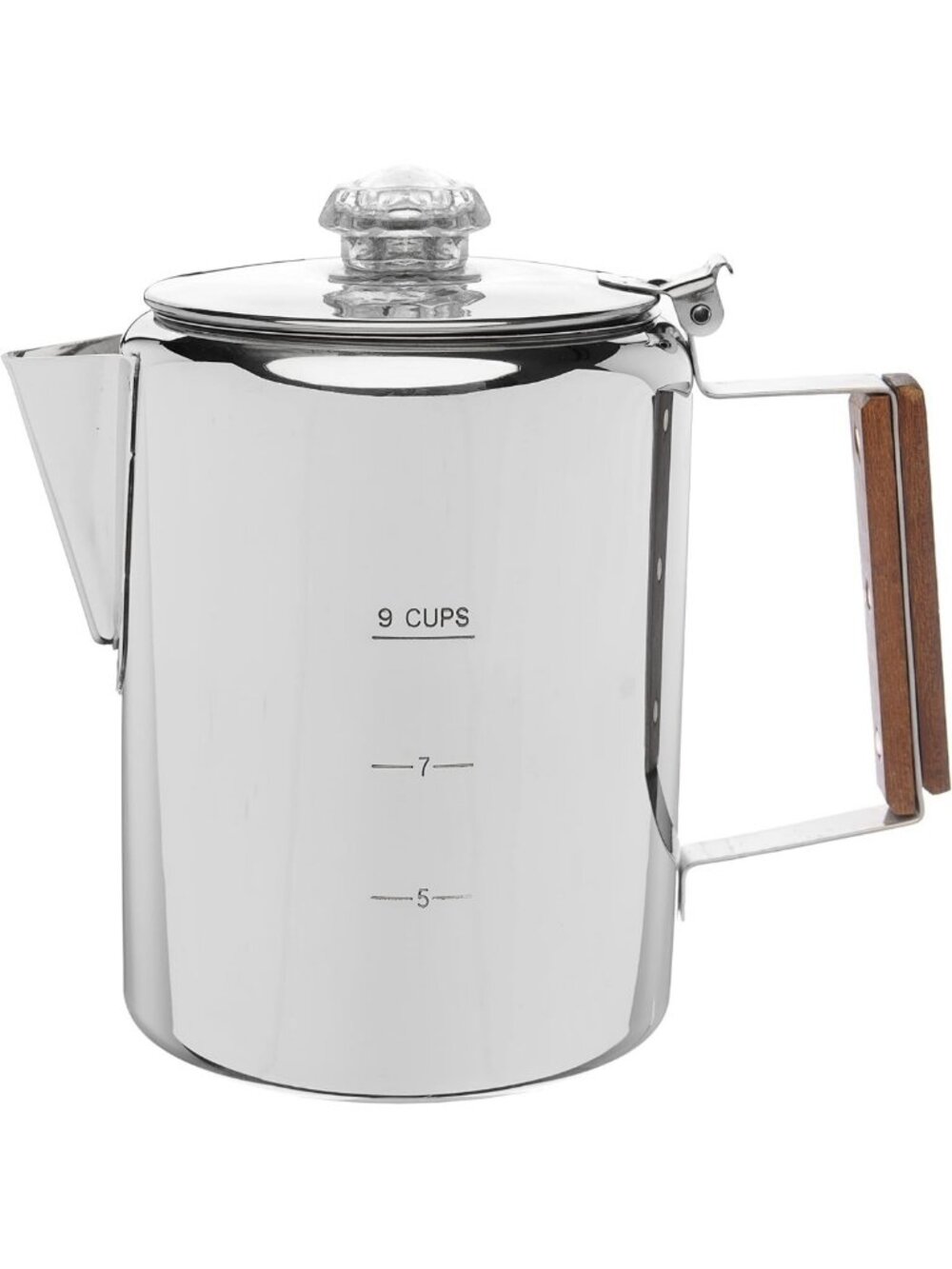 9-Cup Percolator Coffee Pot - Stainless Steel, No Aluminum or Plastic, Durable